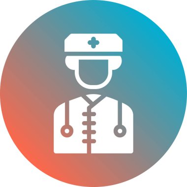 Doktor. Web simgesi basit illüstrasyon