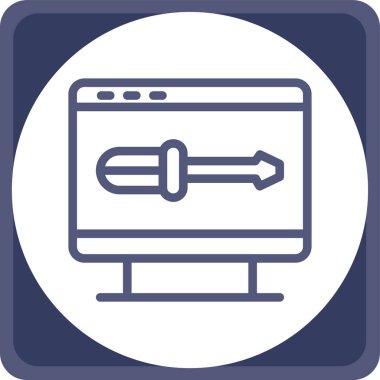 Bilgisayar ve ekranın vektör illüstrasyonu