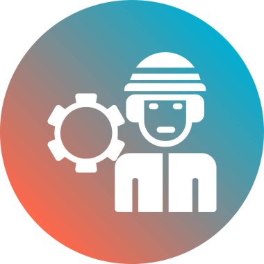 Tek izole edilmiş dişli simgesinin vektör çizimi