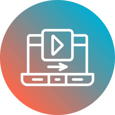 Dizüstü bilgisayar simgesi vektör çizimi