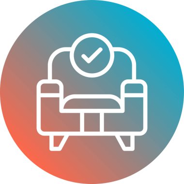 Kanepe. Web simgesi basit illüstrasyon