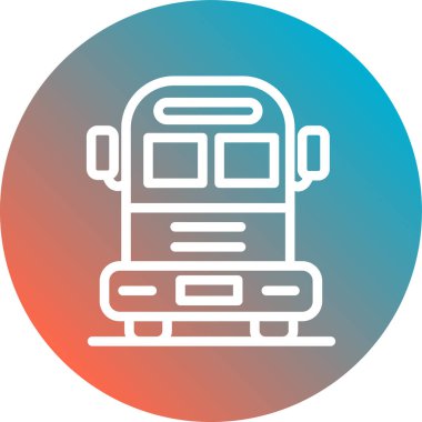 otobüs düz simge vektör çizim