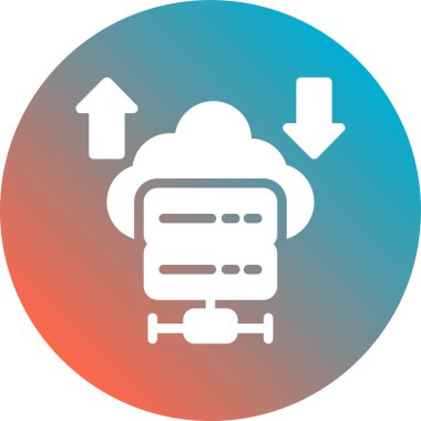 bulut hesaplama simgesi, vektör illüstrasyonu