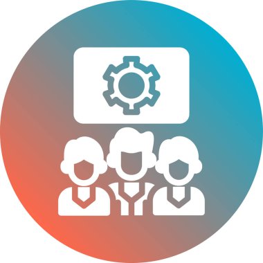 Takım çalışması düz yuvarlak ikon. vektör illüstrasyon sembolü.