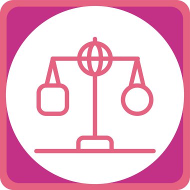 Adalet terazisi. Web simgesi basit illüstrasyon