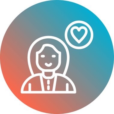 Yumuşak mavi arkaplanda izole edilmiş modayı takip eden kadın avatar simgesi