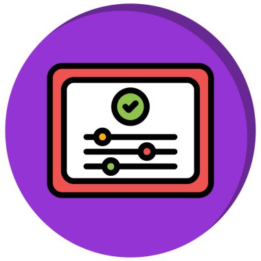 kontrol listesi simgesi, düz tasarım