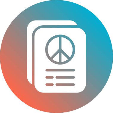 Gökkuşağı barış işareti ile izole edilmiş uzun gölge vektör simgesinin çizimi