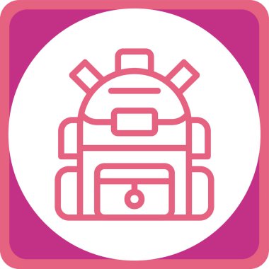 Sırt çantası. Web simgesi basit illüstrasyon