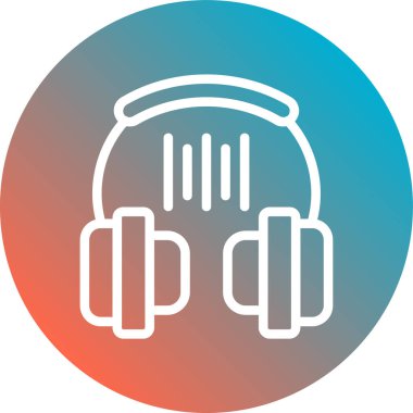 Kulaklık simgesinin vektör illüstrasyonu