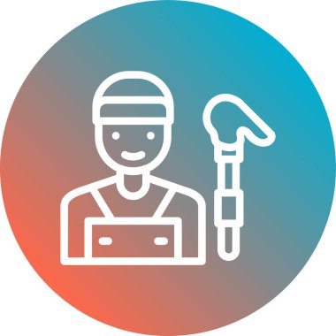 İnşaat işçisi simgesinin vektör illüstrasyonu