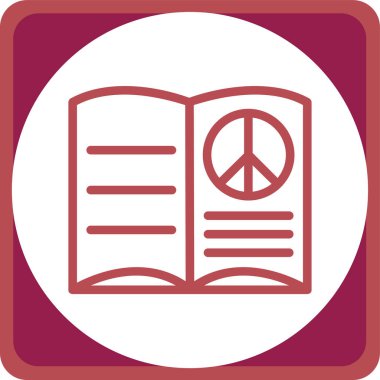 Kitap ikonlu barış kitabı. vektör illüstrasyonu