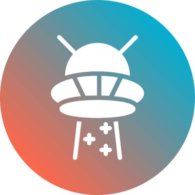 Gezegeni olan bir uydu simgesinin vektör çizimi