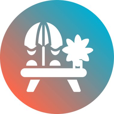 Bir plaj tatil simgesinin vektör çizimi