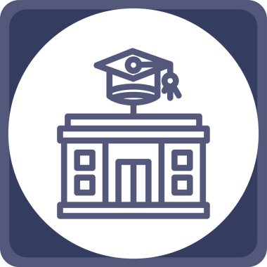 Üniversite ikonu. düz vektör illüstrasyonu.