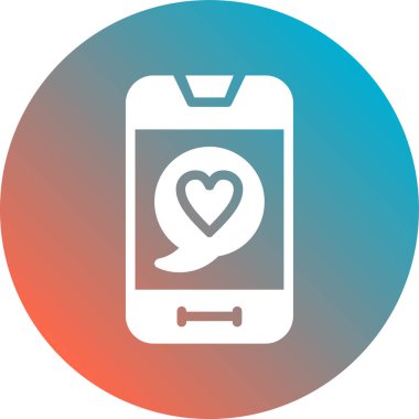 Kalp simgesine sahip akıllı telefonun vektör çizimi