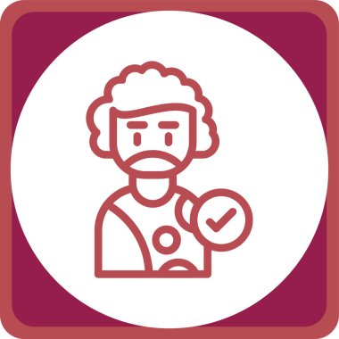 Sırt çantası ve sırt çantası vektör simgesi olan bir adam