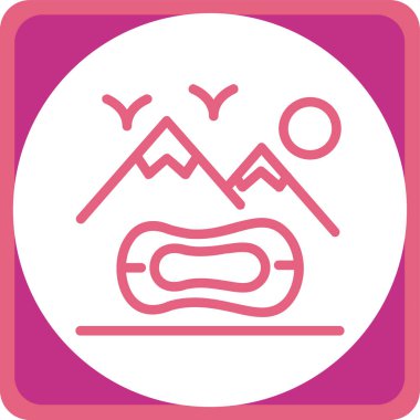 Bir dağ simgesinin vektör illüstrasyonu