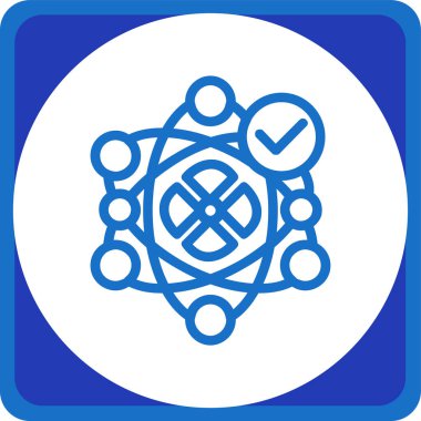 atom simgesi, vektör illüstrasyonu basit tasarım