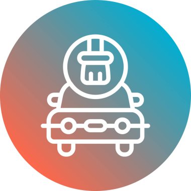 Bir araba simgesinin vektör illüstrasyonu