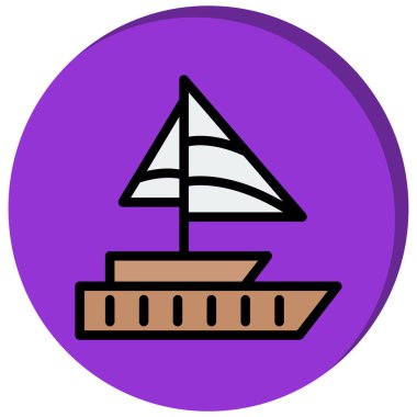 Tekne. Web simgesi basit illüstrasyon