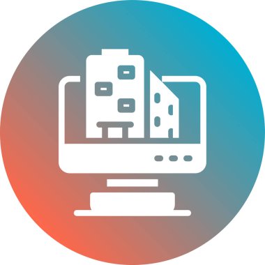 Bilgisayar. Web simgesi basit illüstrasyon