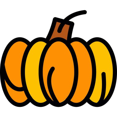 Şükran Günü balkabağı ikonu. Web için şükran günü vektör simgelerinin özet çizimi