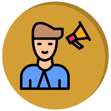 Mikrofonlu bir adamın vektör çizimi