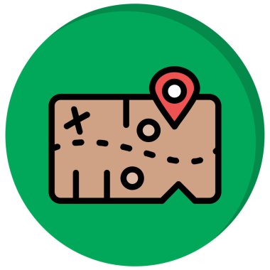 Harita. Web simgesi basit illüstrasyon