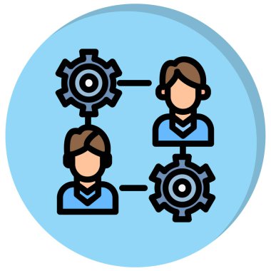 Bir grup insanın vektör çizimi