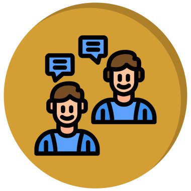 Arkadaşız. Web simgesi basit illüstrasyon