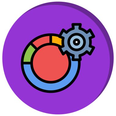 Pasta çizelgesi simgesi, vektör illüstrasyonu