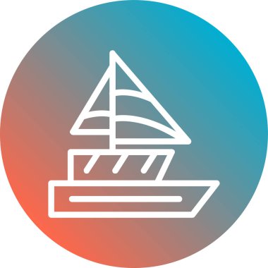 yelkenli ikonu vektör illüstrasyonu