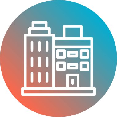 şehir binası ikon vektör illüstrasyonu