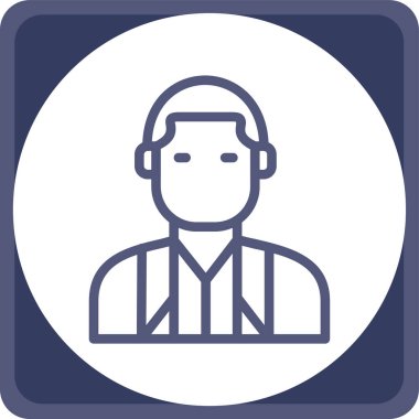 Kulaklık ikonlu adam. düz vektör illüstrasyonu.