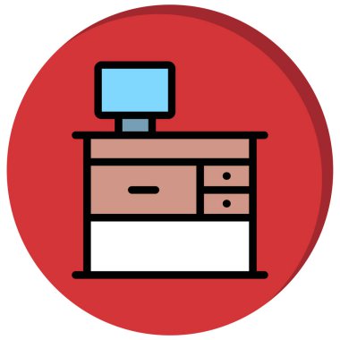 ofis simgesi, vektör illüstrasyonu
