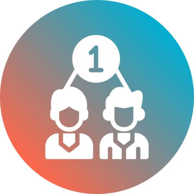 Yuvarlak işareti olan insanların vektör illüstrasyon simgesi