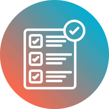 Soyut arkaplanda kontrol listesi simgesi izole edildi