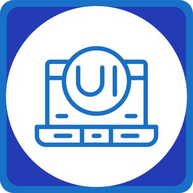 Bilgisayar monitörü. Web simgesi basit tasarım