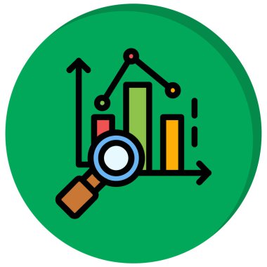 Analiz grafiği simgesi dolu - ana hatlar biçimi