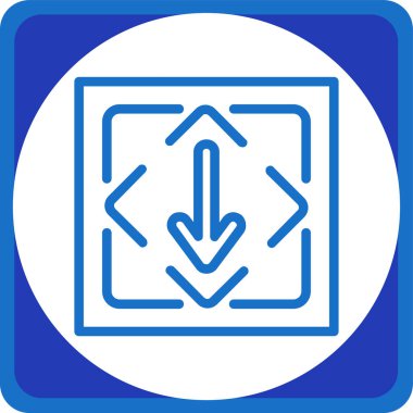 Mavi ve beyaz bir okun vektör illüstrasyonu