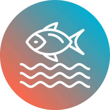 Balık simgesinin vektör illüstrasyonu