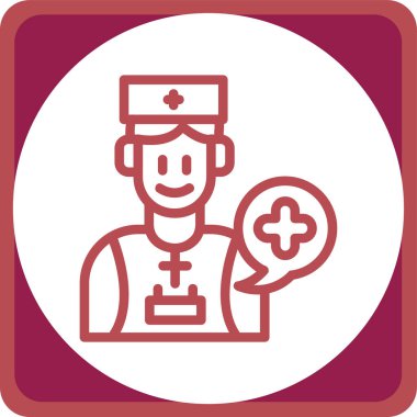 Hemşire hanım. Web simgesi basit tasarım