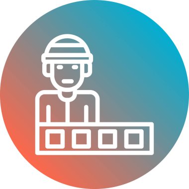 Miğferli bir adamın vektör çizimi