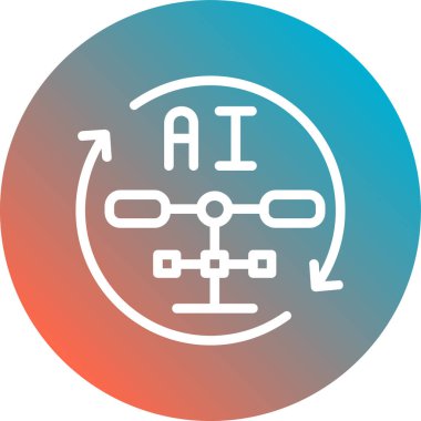 ai Yapay Zeka simgesi ana hatlar biçiminde