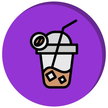 Bir kahve içeceği web simgesinin vektör çizimi