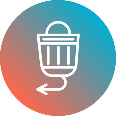 Çöp Can düz yuvarlak vektör simgesi