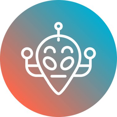 Benzersiz Robot Vektör Satırı Simgesi