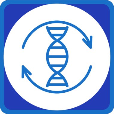 DNA sarmal yuvarlak vektör simgesi