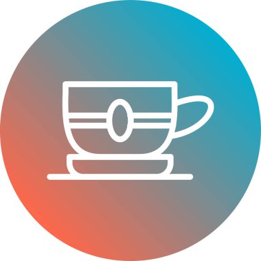 Kupası simge vektör web ve mobil uygulaması tasarımı, fincan logo kavramı için izole üzerinde beyaz arka plan